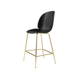 Beetle Bar + Counter Chair: Counter + Black + Brass Semi Matt