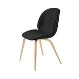 Beetle Dining Chair: Wood Base + Front Upholstered + New Beige + Smoked Oak