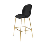 Beetle Bar Chair: Front Upholstered + Brass Semi Matt + Black