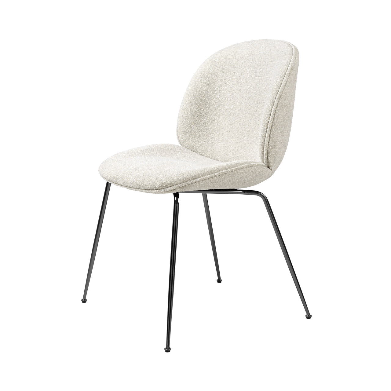 Beetle Dining Chair: Conic Base + Full Upholstery + Black Chrome