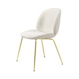 Beetle Dining Chair: Conic Base + Full Upholstery + Brass Semi Matt