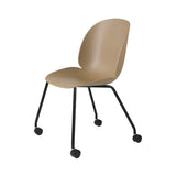 Beetle Meeting Chair: 4 Legs with Castors + Pebble Brown