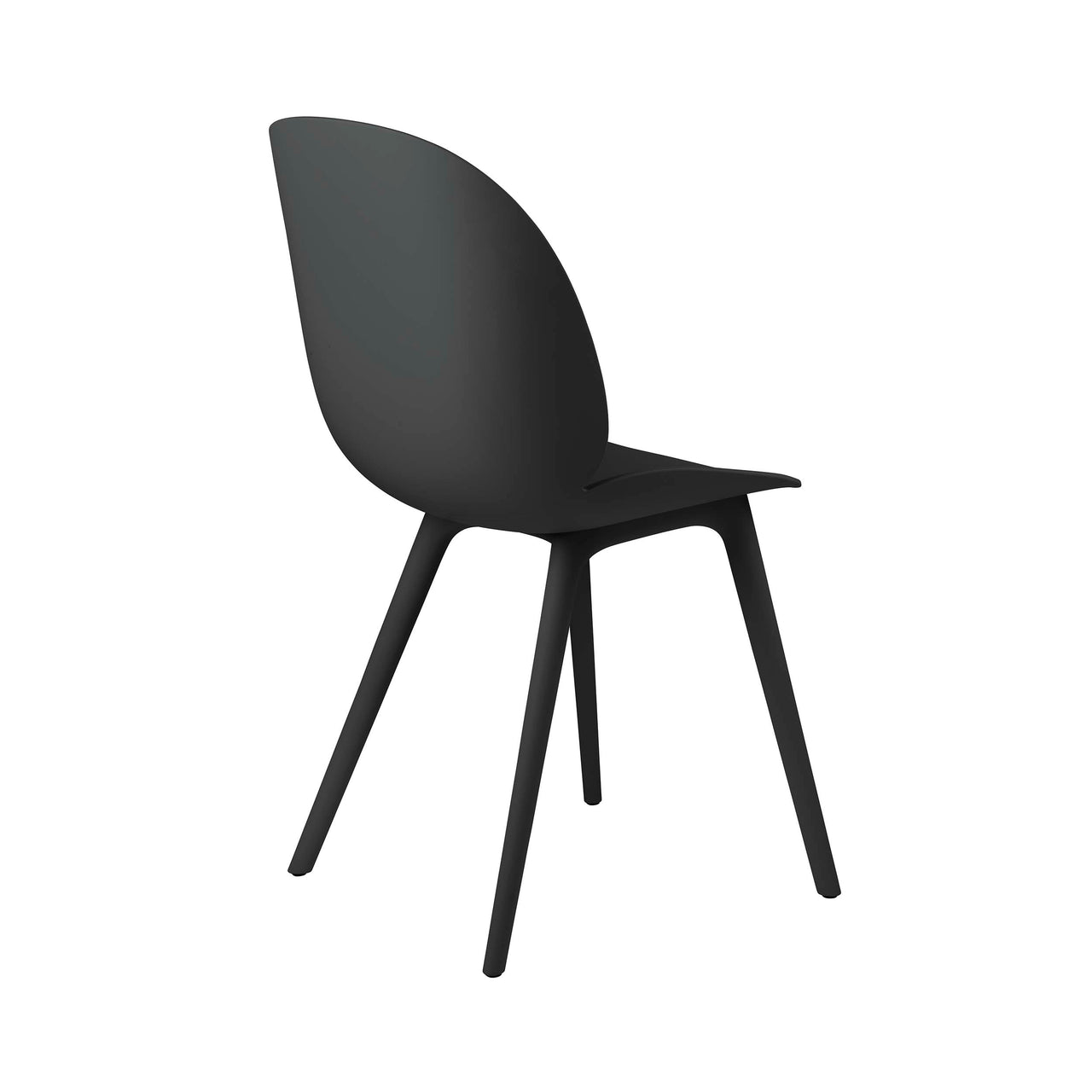 Beetle Outdoor Dining Chair: Plastic Base + Black + Without Cushion