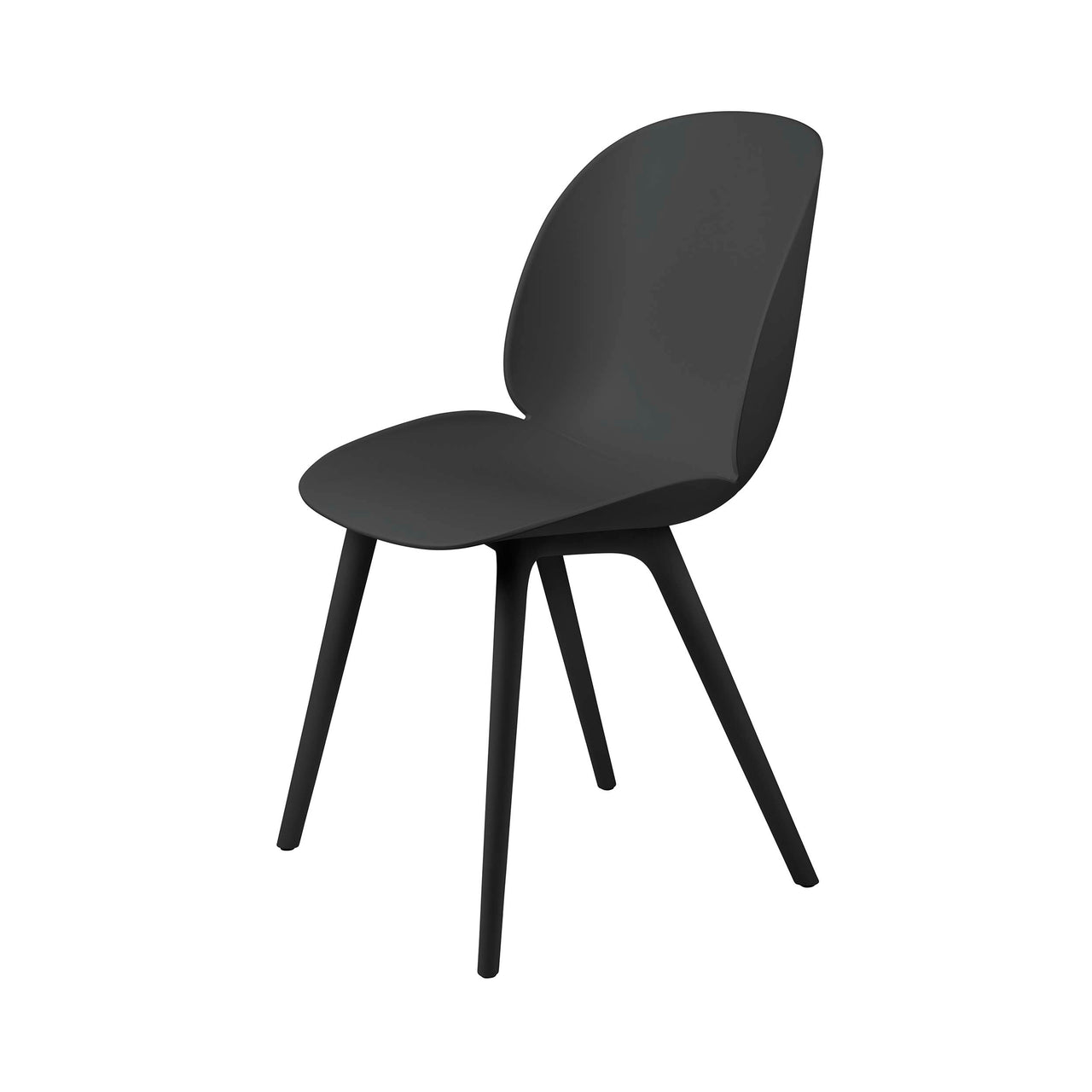 Beetle Outdoor Dining Chair: Plastic Base + Black + Without Cushion