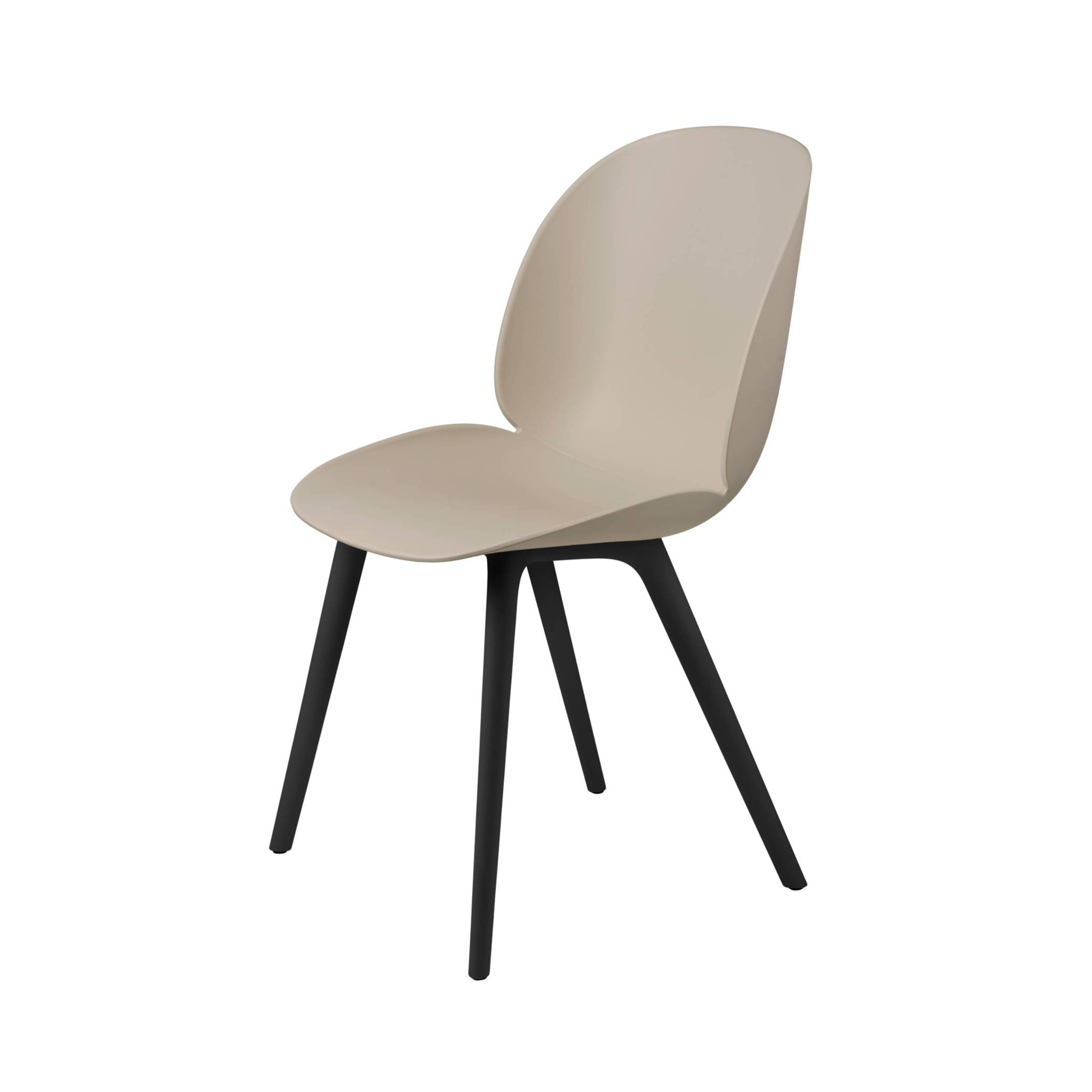 Beetle Dining Chair: Plastic Base + New Beige + Black