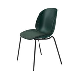 Beetle Dining Chair: Stacking Base + Seat Upholstery + Dark Green + Black Matt