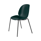 Beetle Dining Chair: Stacking Base + Dark Green + Black Matt