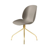 Beetle Meeting Chair: Swivel Base + New Beige + Brass Semi Matt + Felt Glides