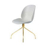 Beetle Meeting Chair: Swivel Base + Lunar Grey + Brass Semi Matt + Felt Glides