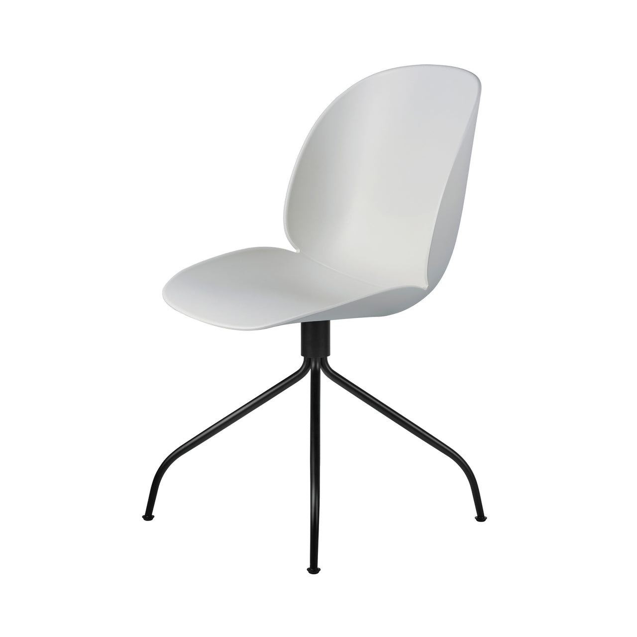 Beetle Meeting Chair: Swivel Base + Lunar Grey + Black Matt + Felt Glides