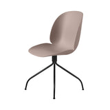 Beetle Meeting Chair: Swivel Base + Sweet Pink + Black Matt + Felt Glides