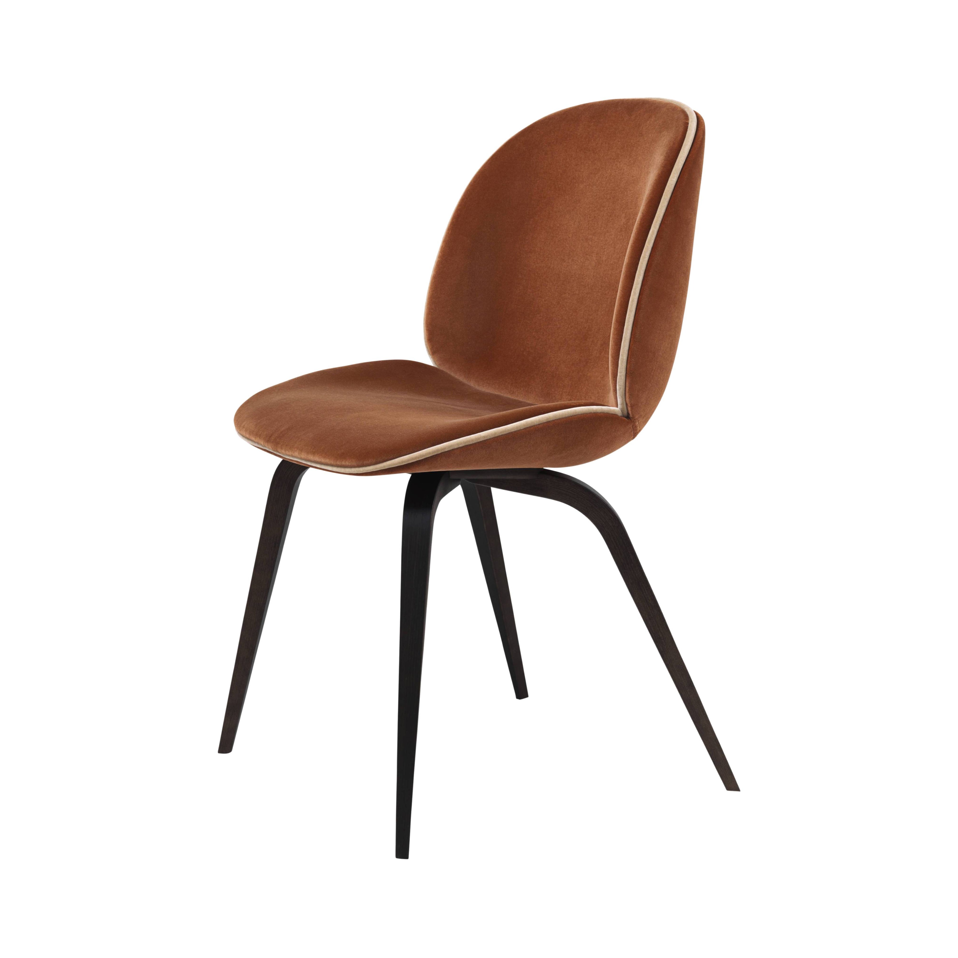 Beetle Dining Chair: Wood Base + Full Upholstery + Smoked Oak Matt