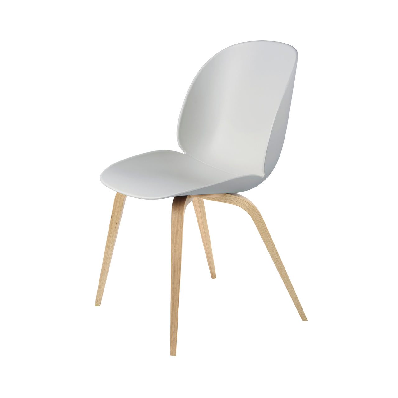 Beetle Dining Chair: Wood Base + Lunar Grey + Oak