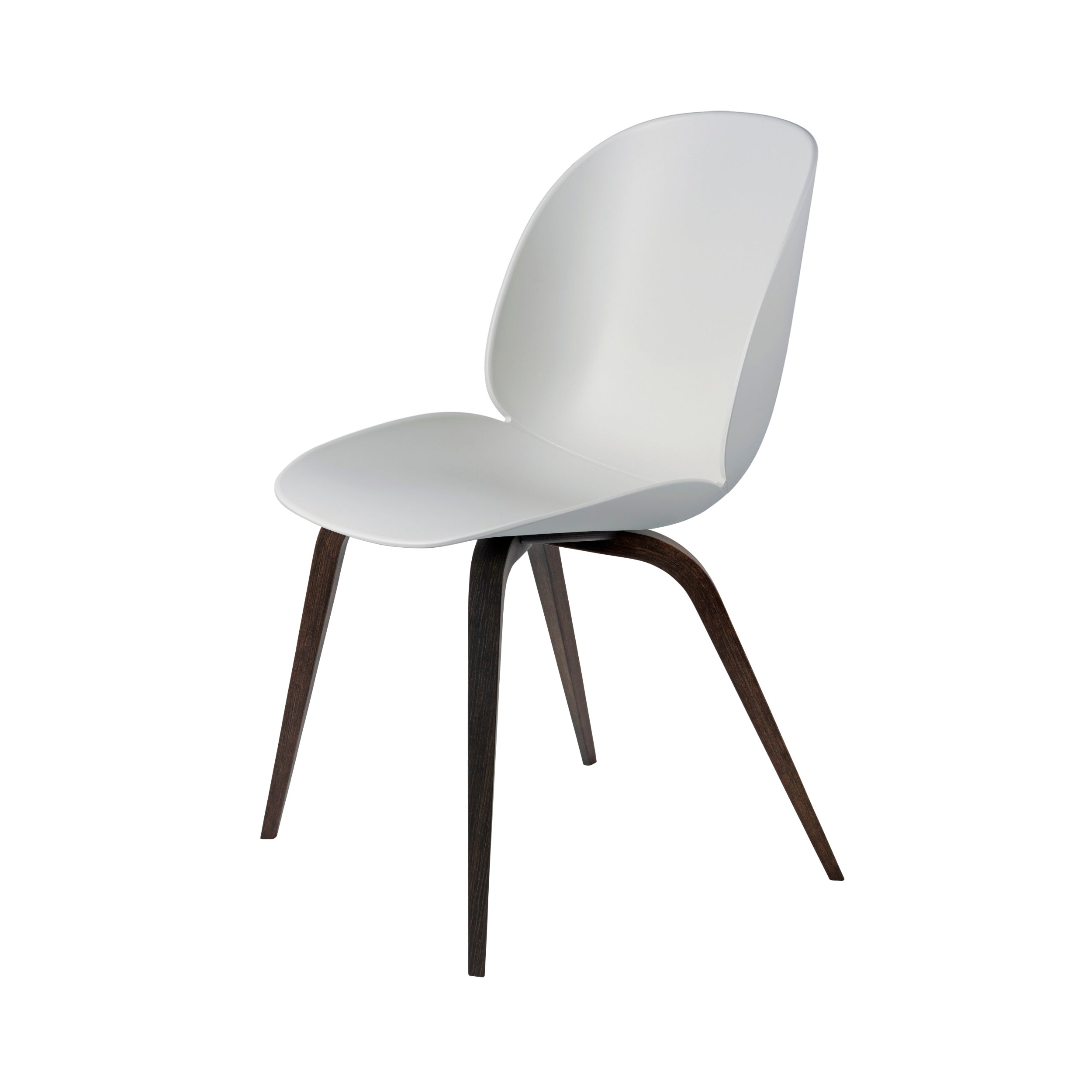Beetle Dining Chair: Wood Base + Lunar Grey + Smoked Oak