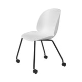 Beetle Meeting Chair: 4 Legs with Castors + Alabaster White