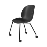 Beetle Meeting Chair: 4 Legs with Castors + Black