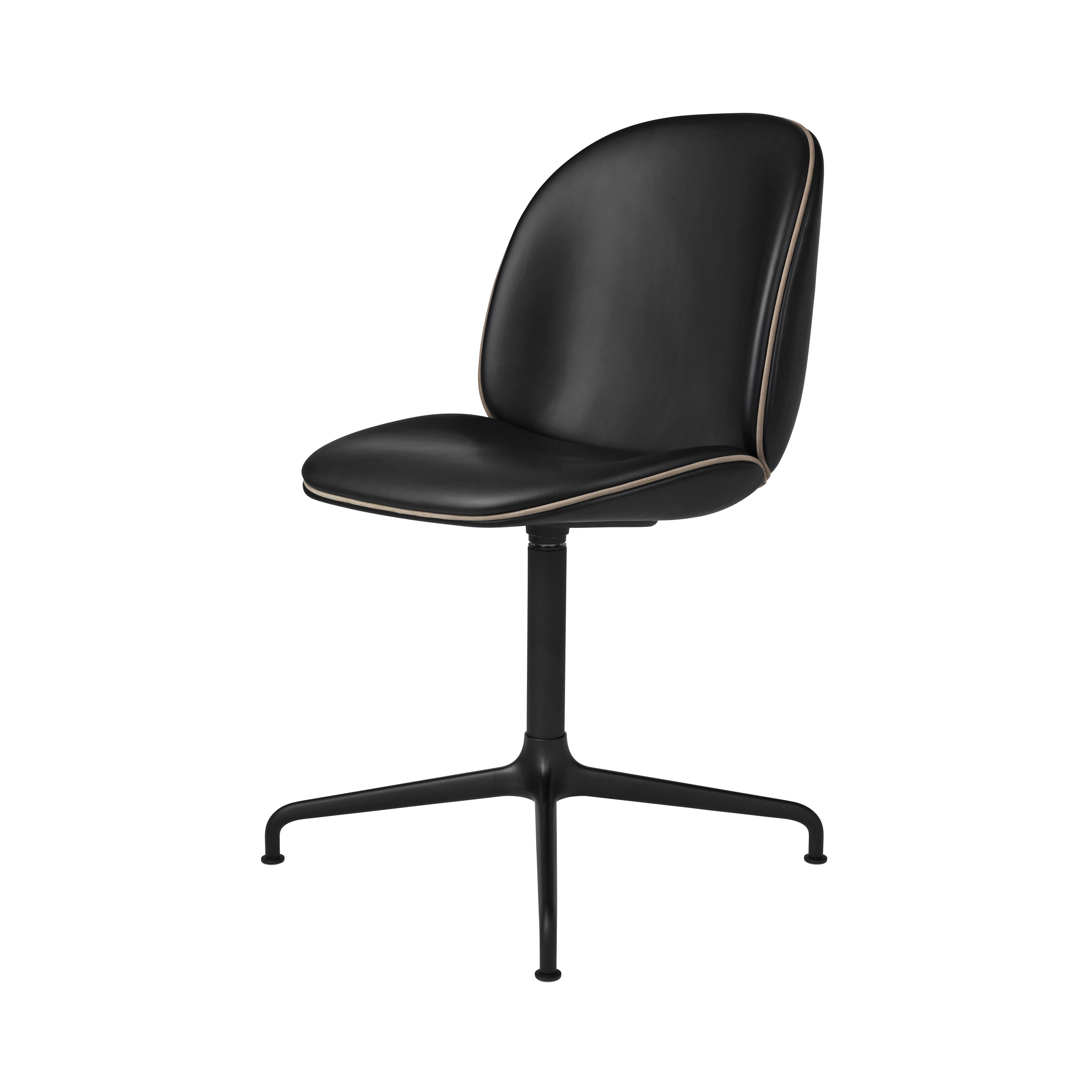 Beetle Meeting Chair: 4-Star Swivel Base + Full Upholstery + Black Matt
