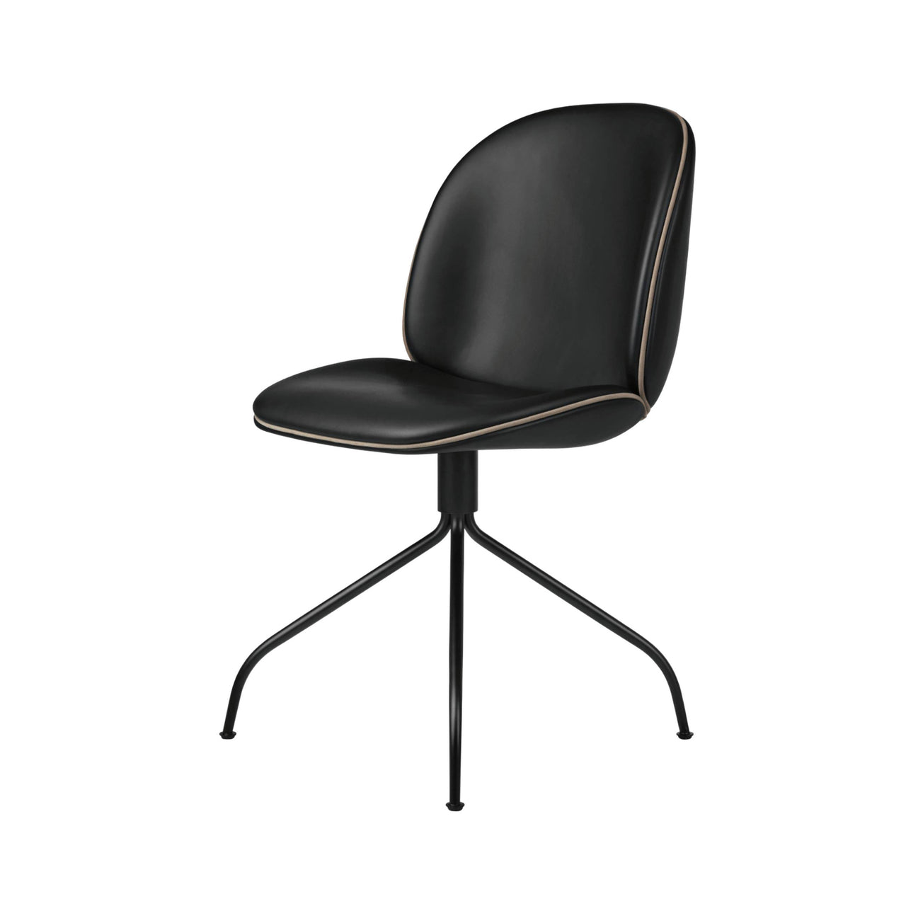 Beetle Meeting Chair: Swivel Base + Full Upholstery + Black Matt