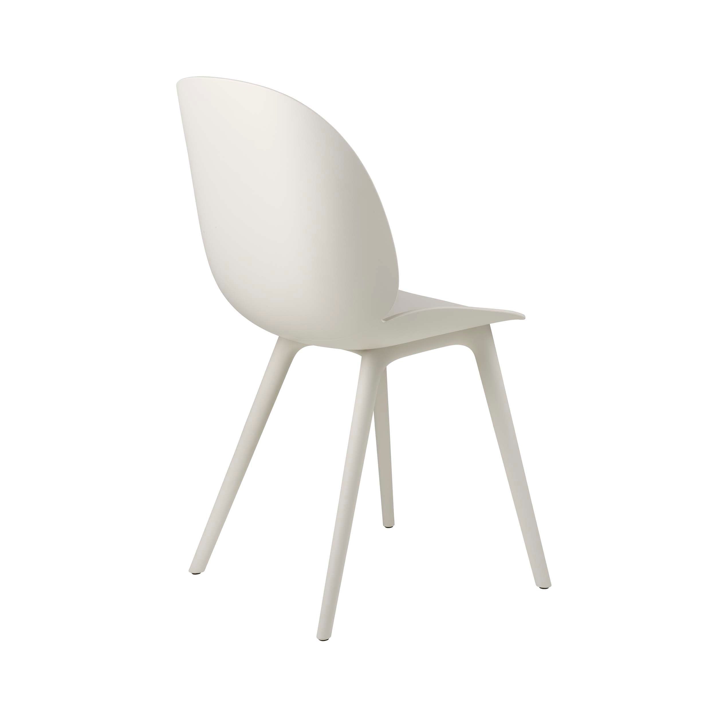 Beetle Outdoor Dining Chair: Plastic Base + Alabaster White + Without Cushion