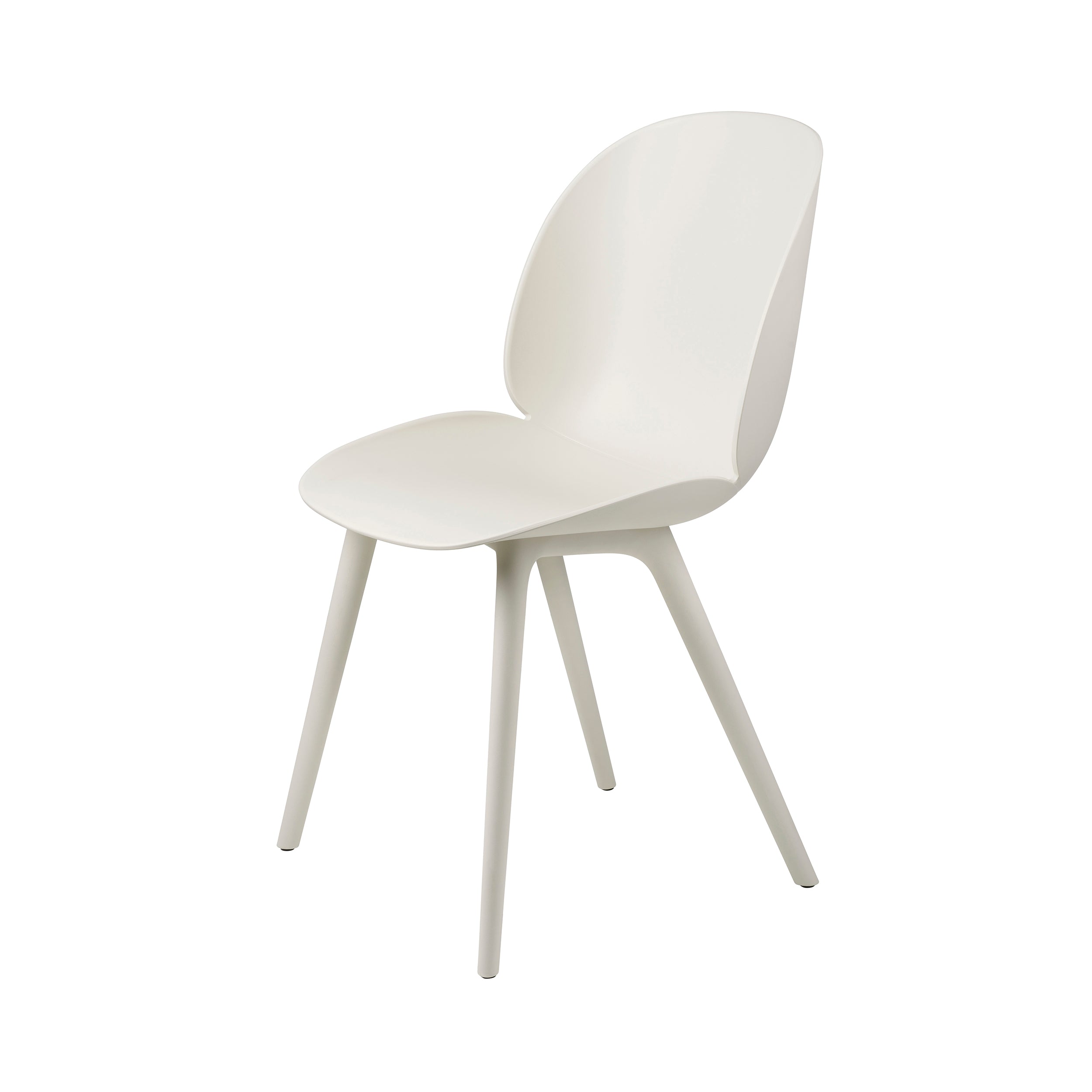 Beetle Outdoor Dining Chair: Plastic Base + Alabaster White + Without Cushion