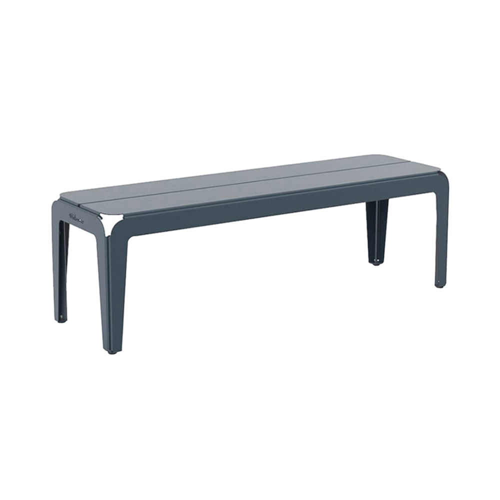 Bended Bench: Grey Blue + Without Backrest