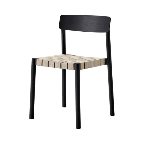 Betty Stacking Chair TK1: Set of 2 + Black Lacquered Oak + Natural