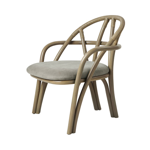 Bistra Lounge Chair: Seat Upholstered + Olive Stained Rattan
