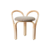 Bistra Stool: Seat Upholstered + Natural Lacquered Rattan