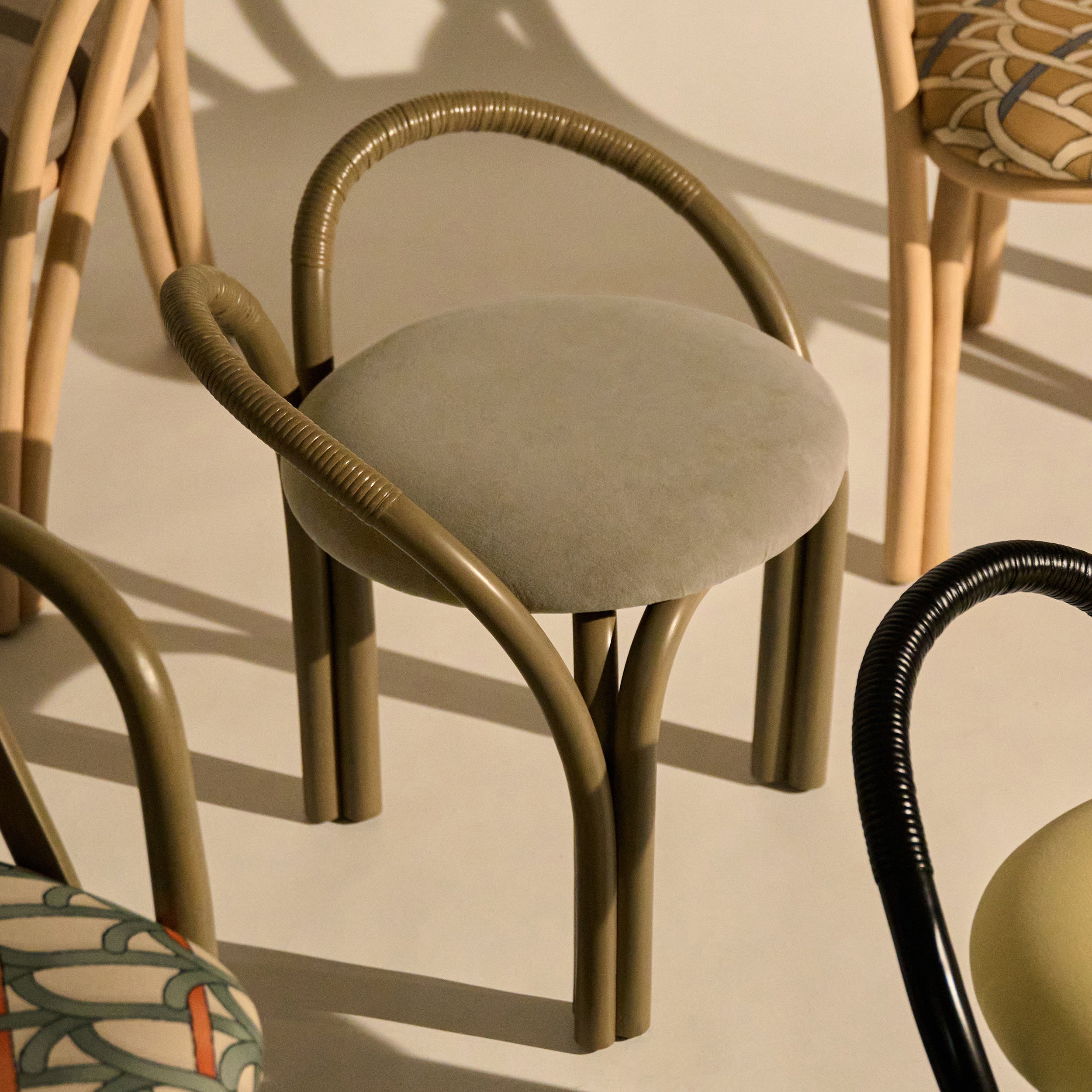 Bistra Stool: Seat Upholstered + LS