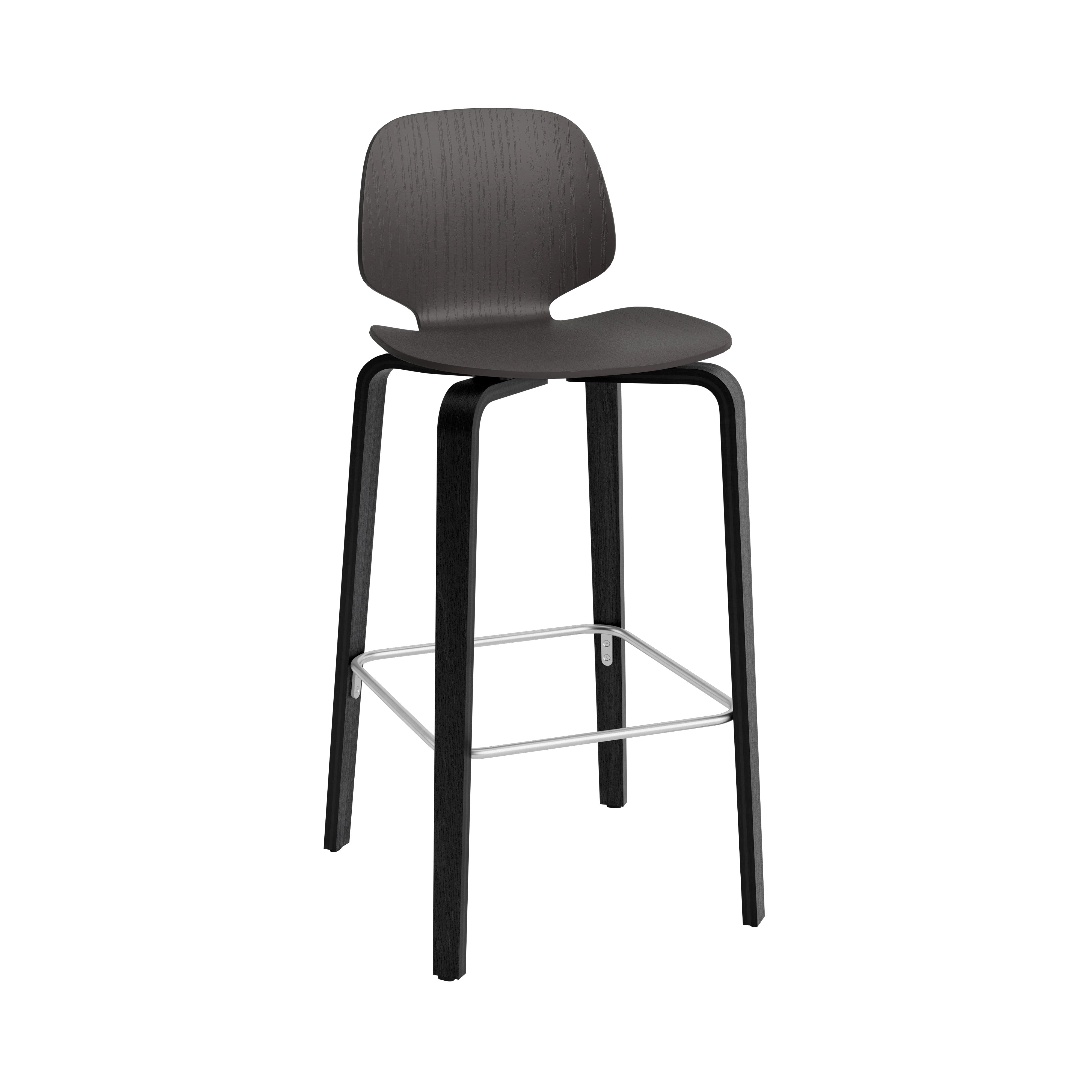 My Chair Bar + Counter Stool: Wood Base + Bar + Black