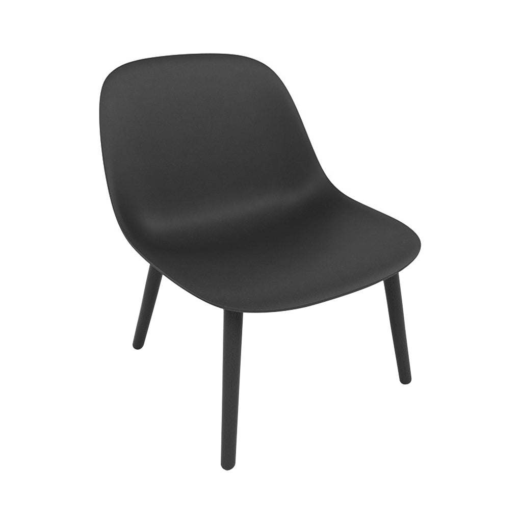 Fiber Lounge Chair: Wood Base + Black + Black
