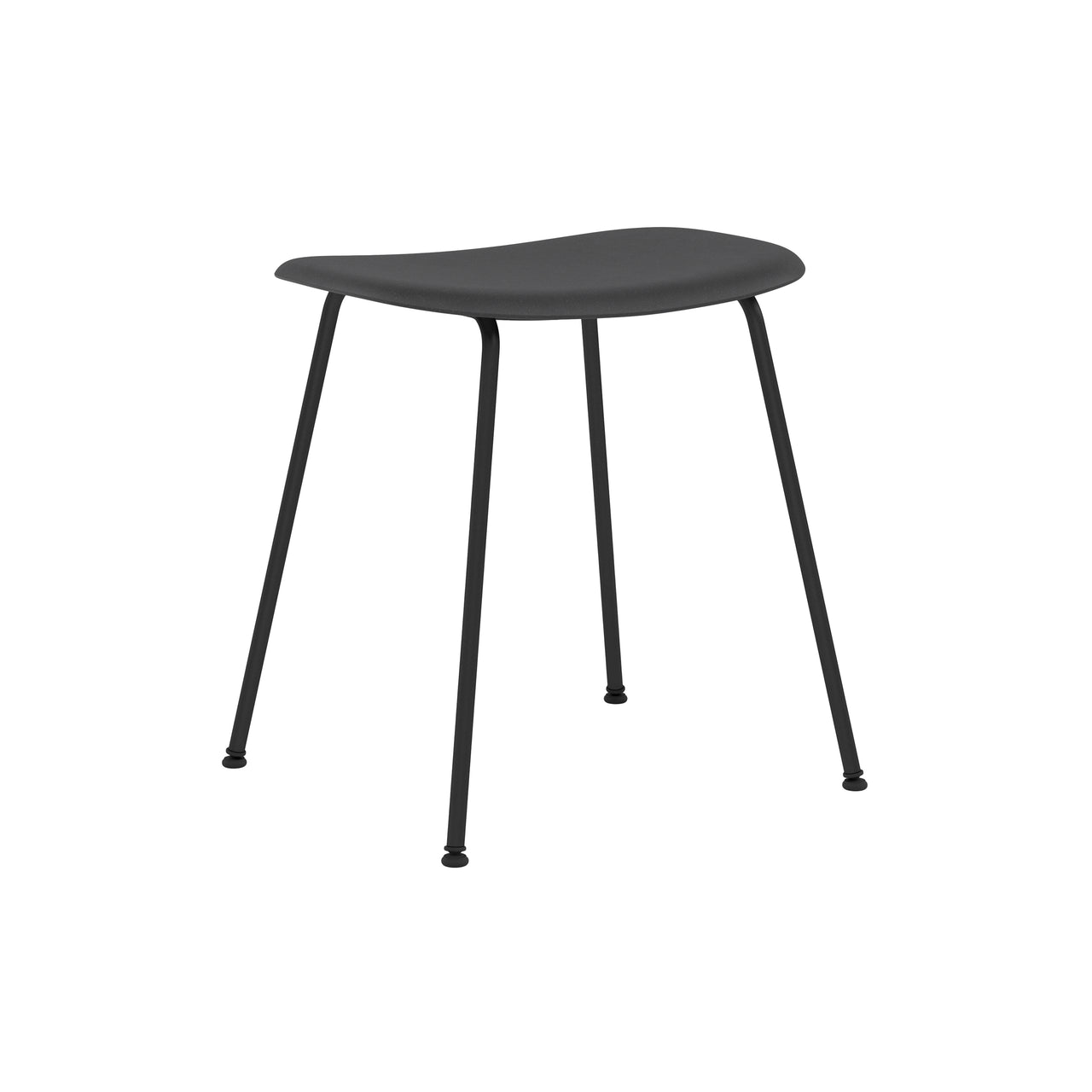 Fiber Stool: Tube Base + Anthracite Black + Black