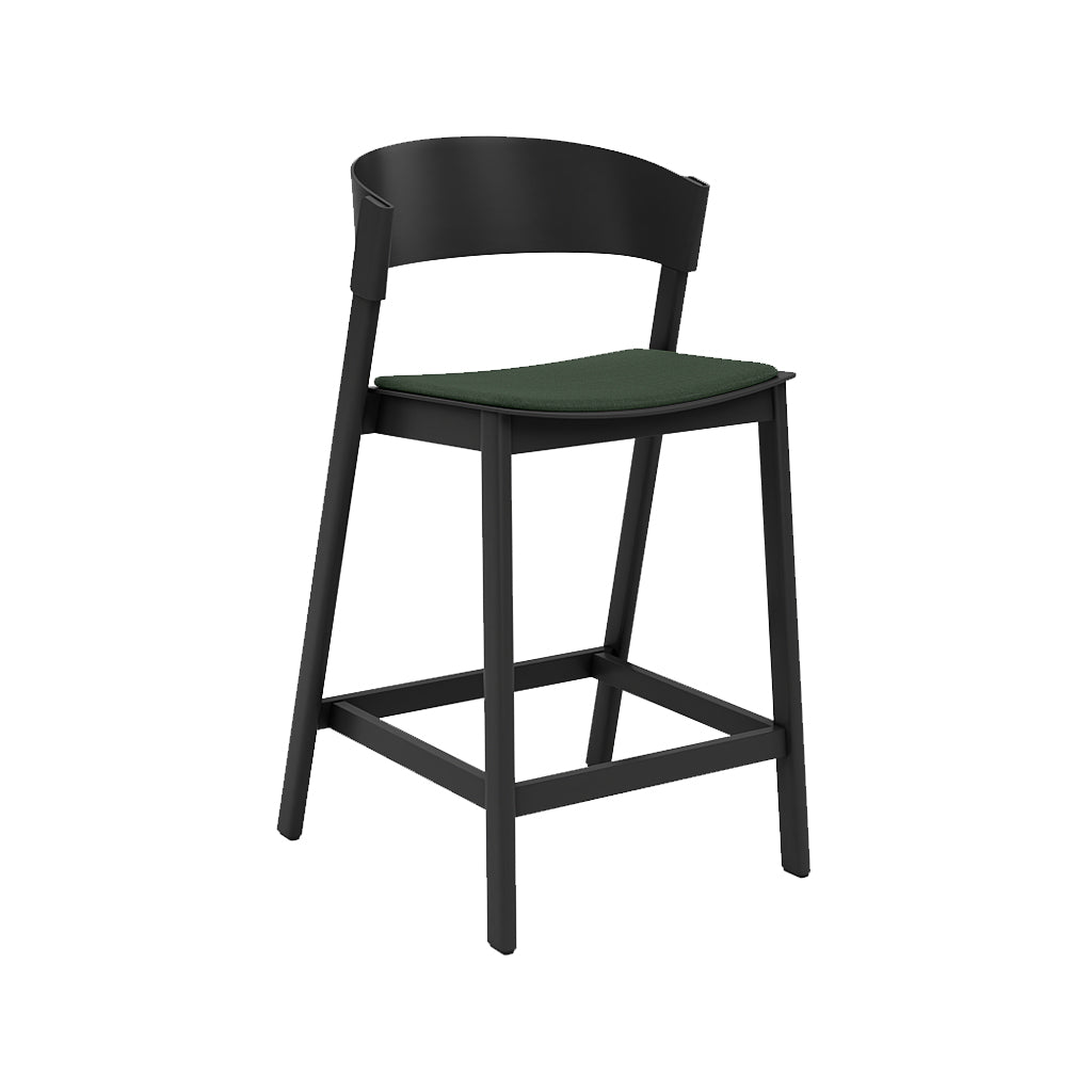 Cover Counter Stool: Upholstered + Black + Without Footrest