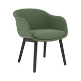 Fiber Conference Armchair: Wood Base Upholstered + Black