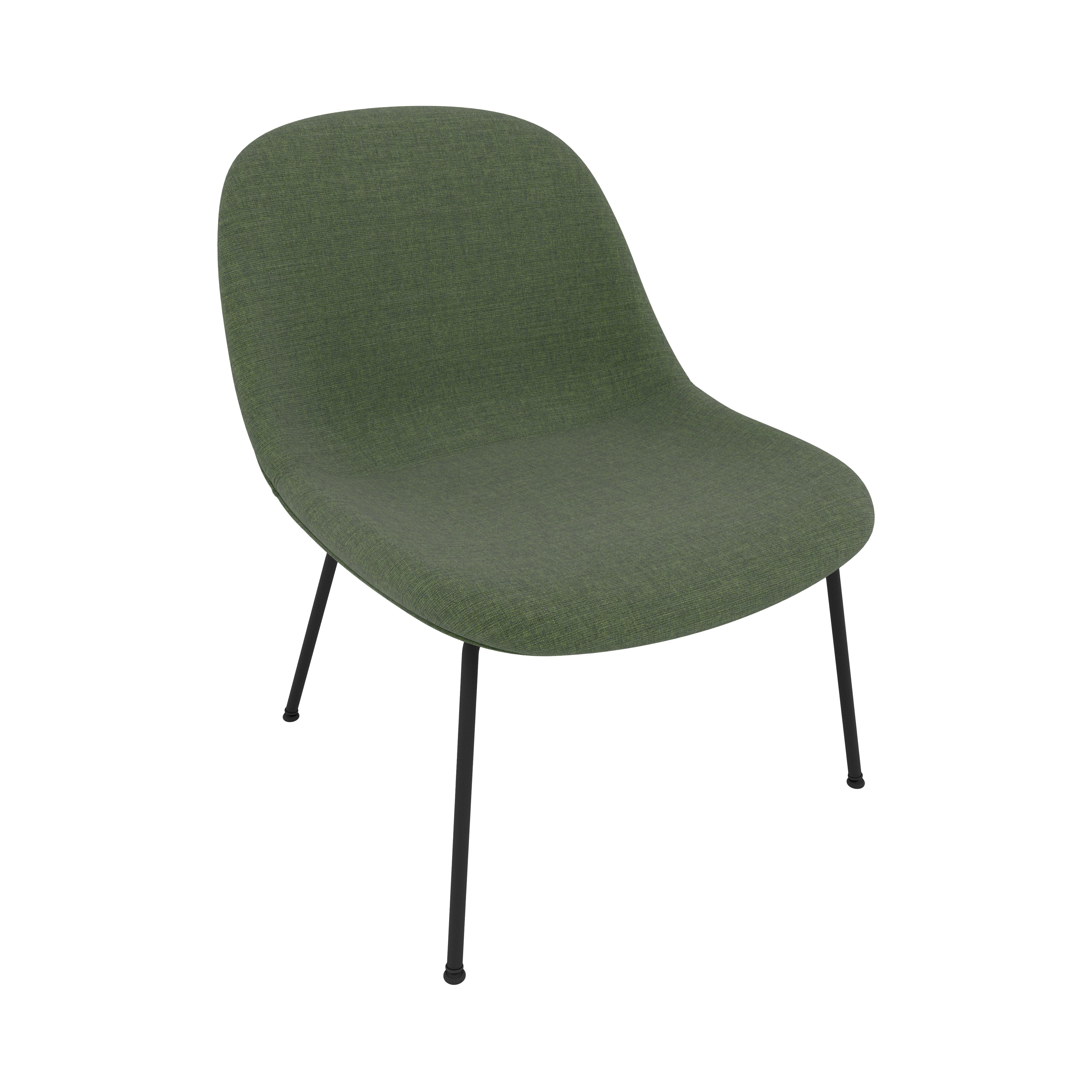 Fiber Lounge Chair: Tube Base + Upholstered + Black