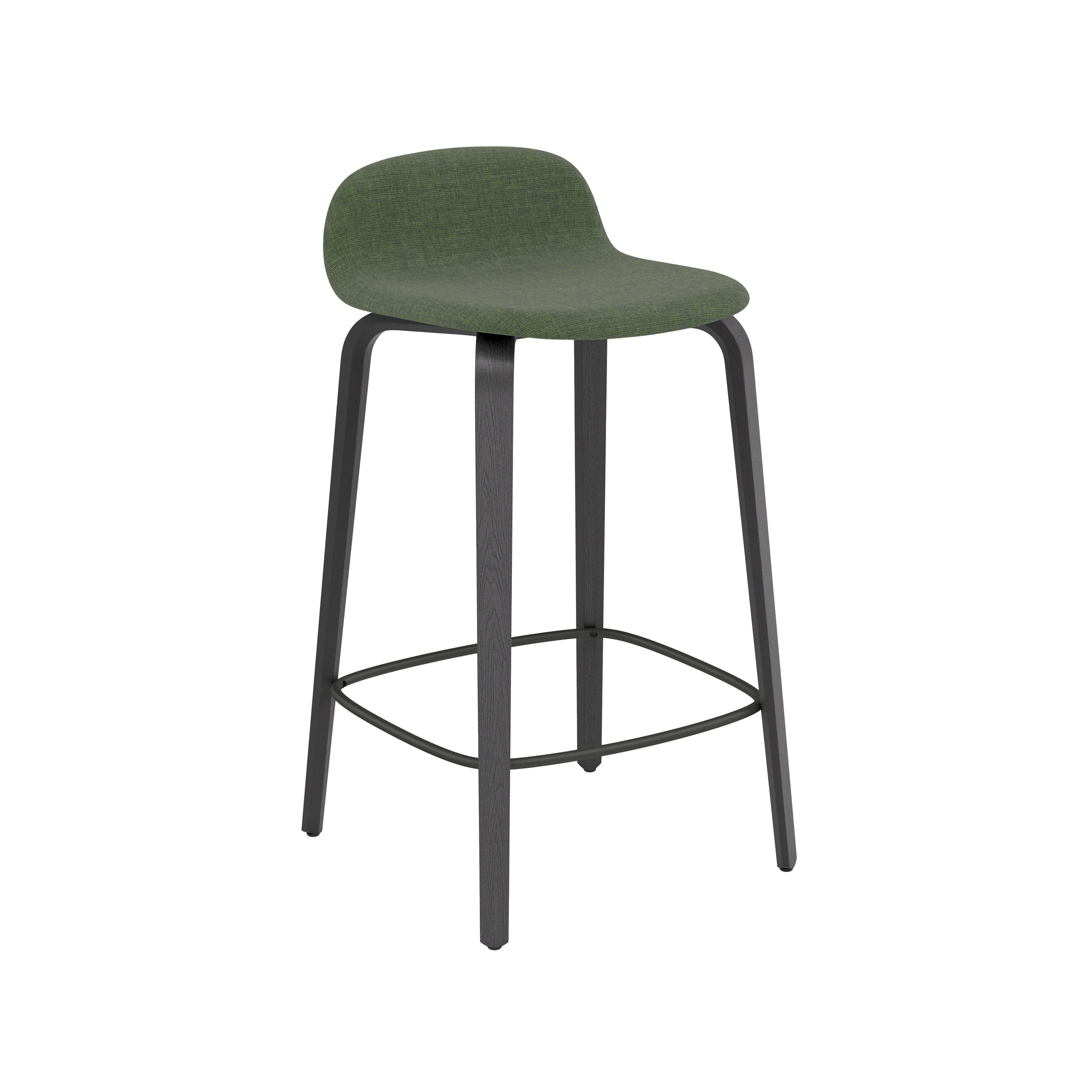 Visu Counter Stool: Upholstered + Black