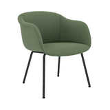 Fiber Soft Armchair: Tube Base + Upholstered Shell + Black