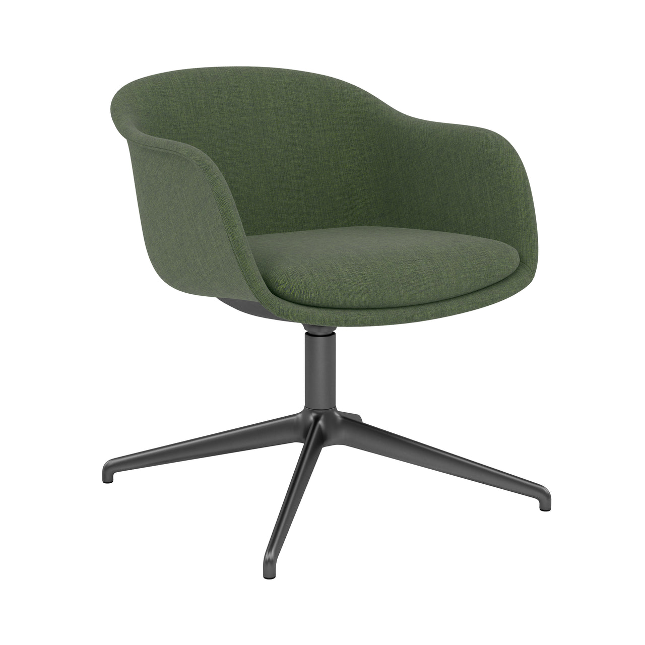 Fiber Conference Armchair: Swivel Base + Recycled Shell + Anthracite Black