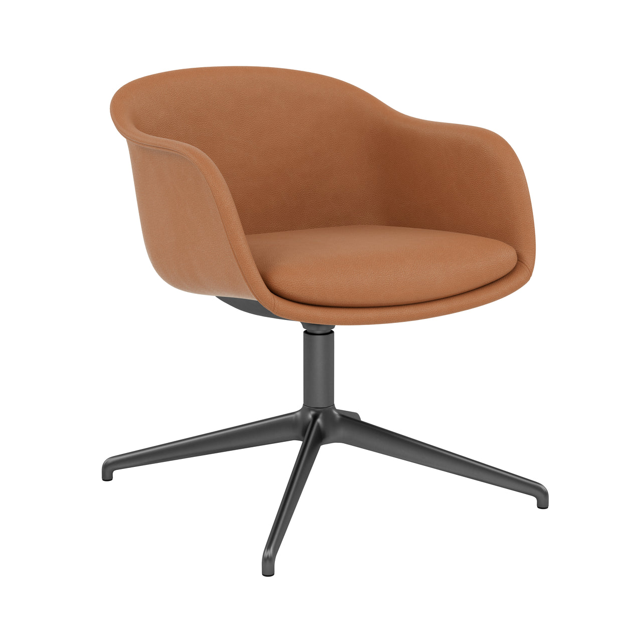 Fiber Conference Armchair: Swivel Base + Recycled Shell + Anthracite Black