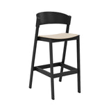 Cover Bar Stool: Upholstered + Black + Without Footrest