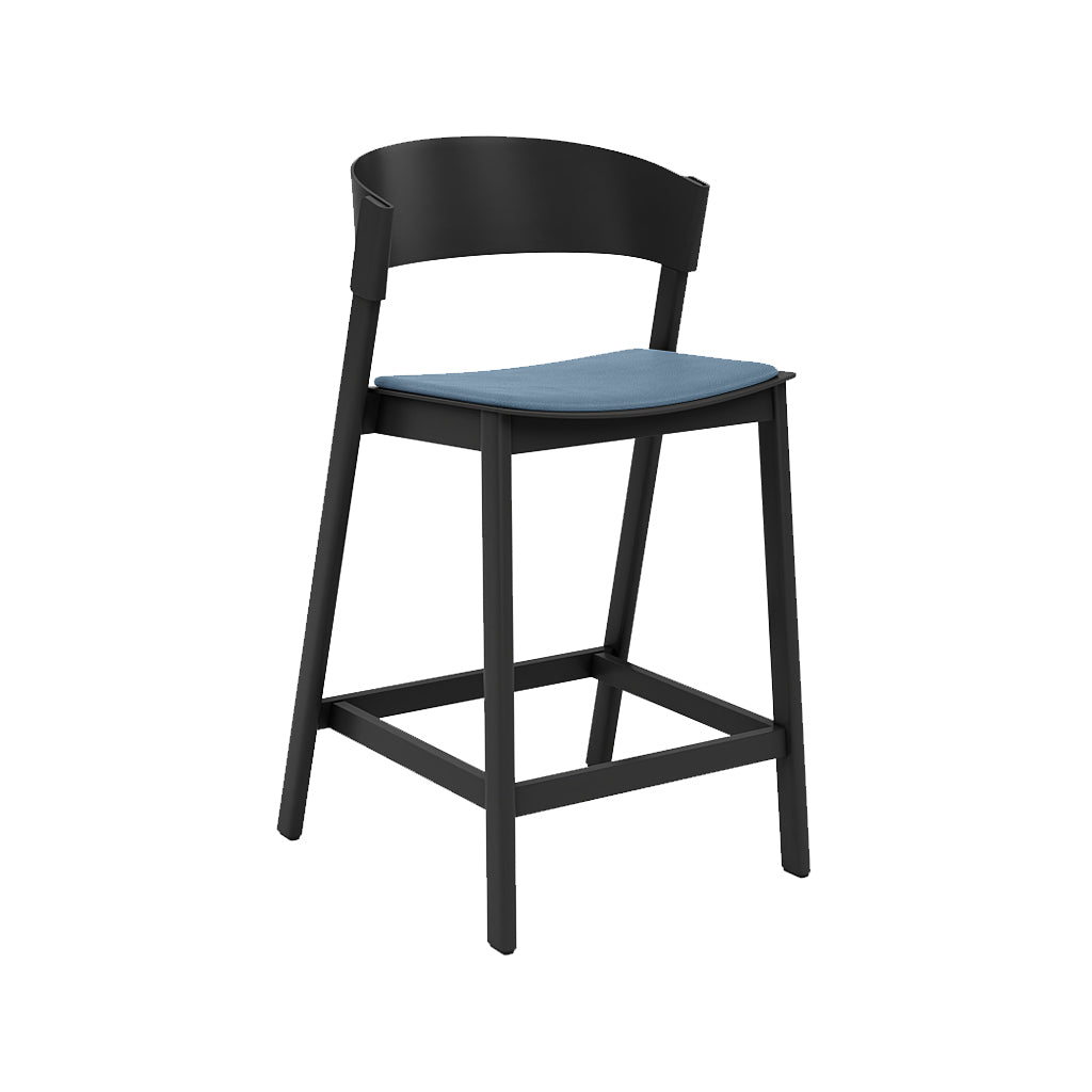 Cover Counter Stool: Upholstered + Black + Without Footrest