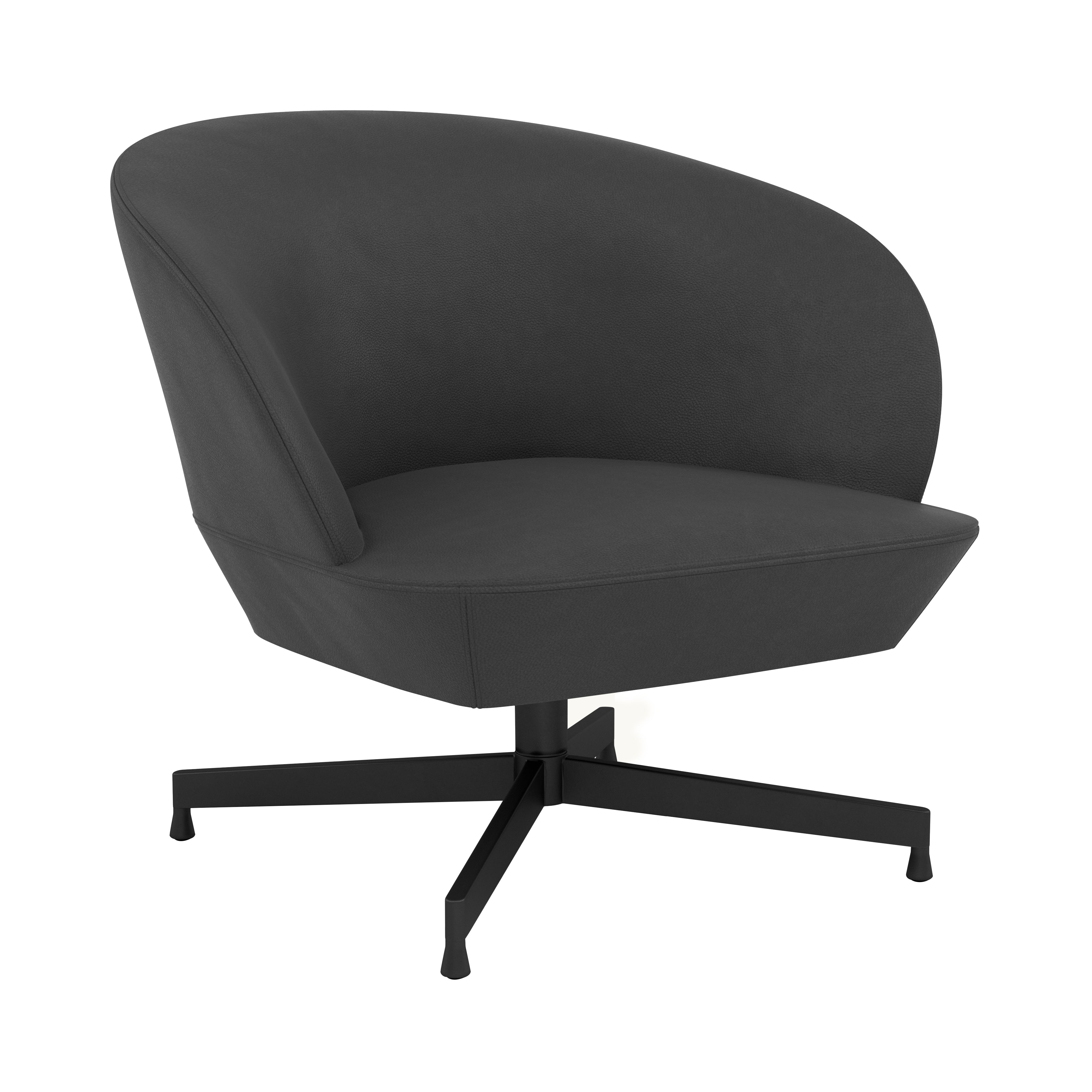 Oslo Lounge Chair: Swivel Base + Black