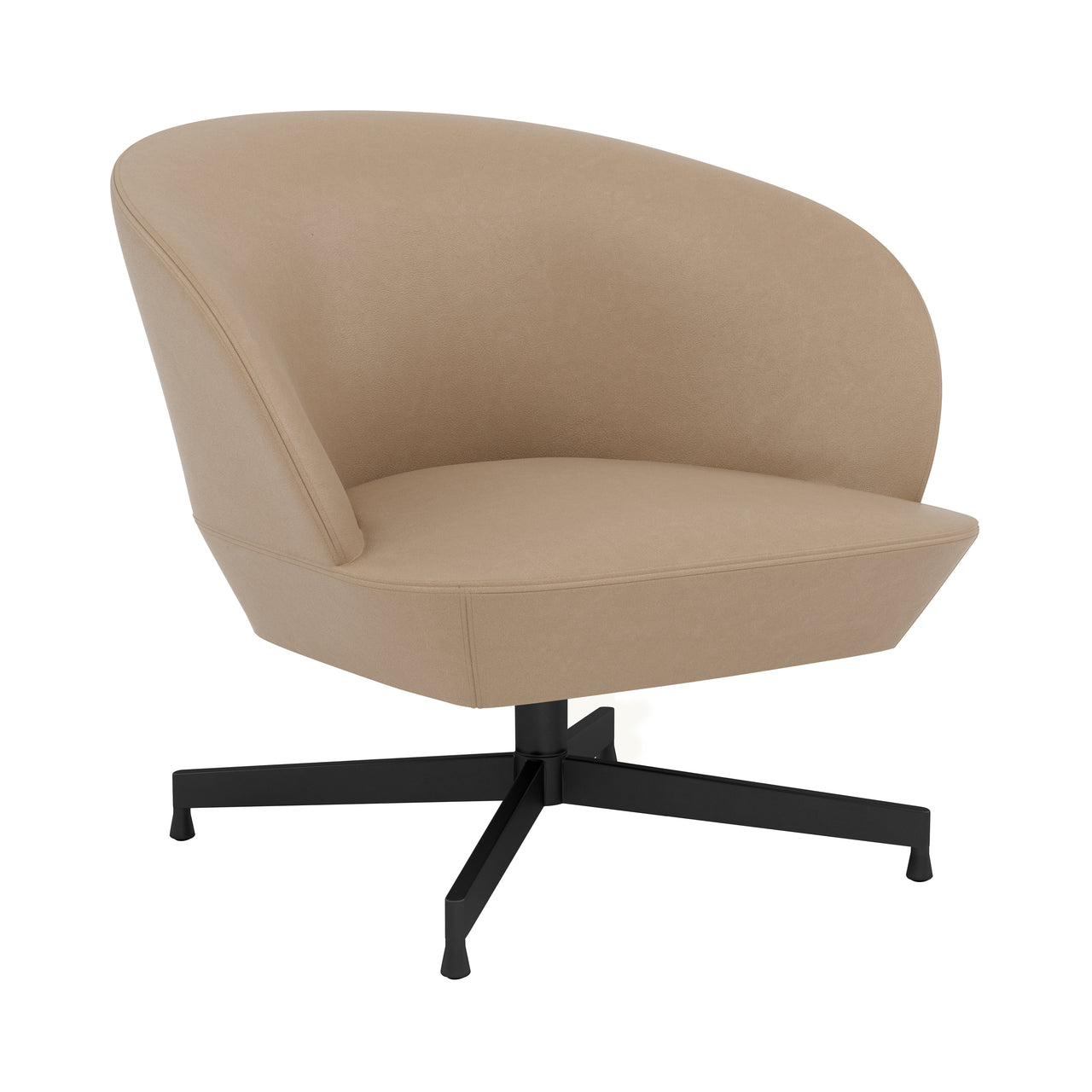 Oslo Lounge Chair: Swivel Base + Black