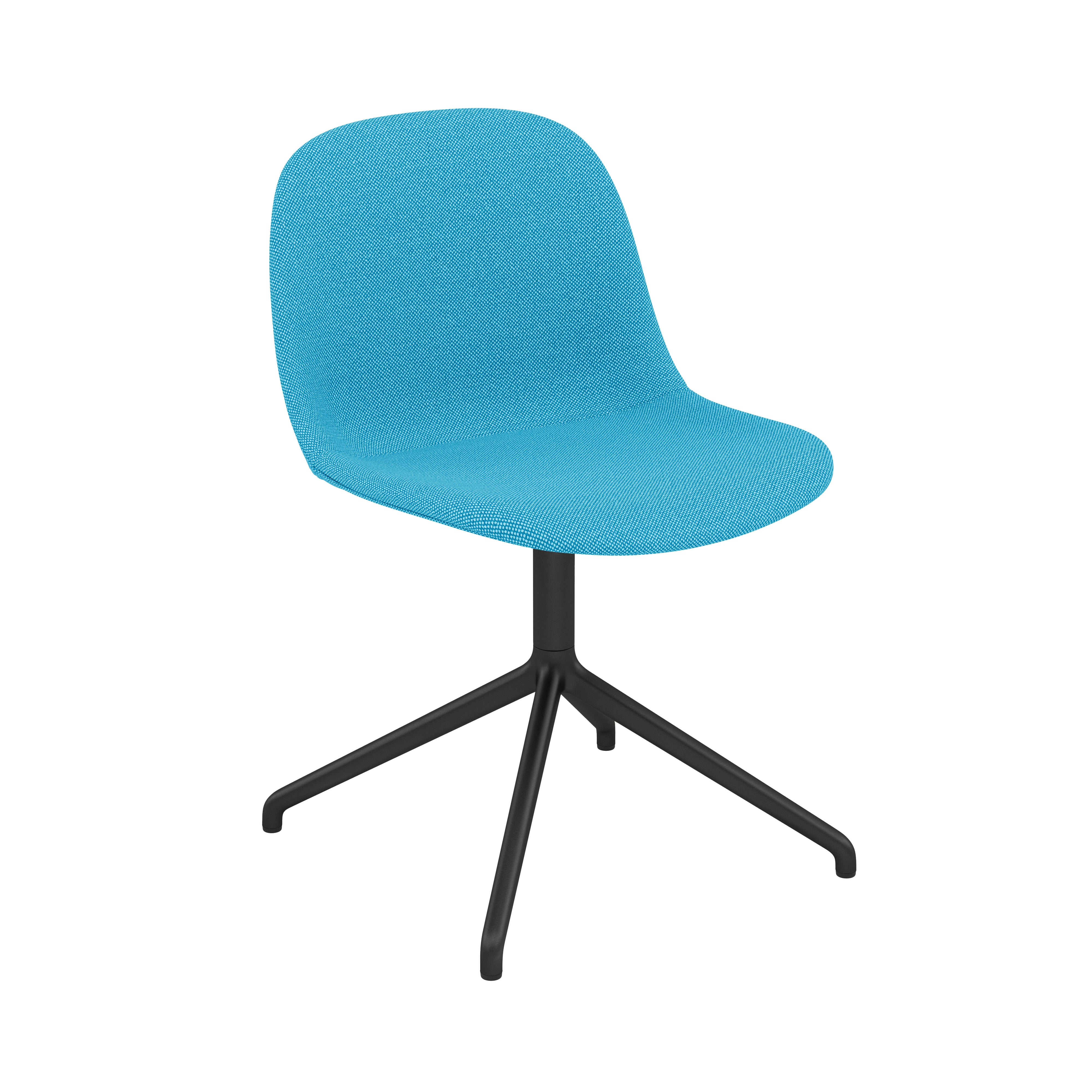 Fiber Side Chair: Swivel Base + Recycled Shell + Upholstered + Anthracite Black