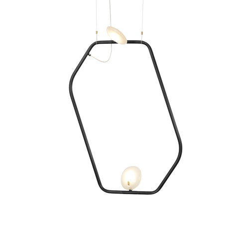 Palindrome Single Pendant: 2 Heads + Matte Black