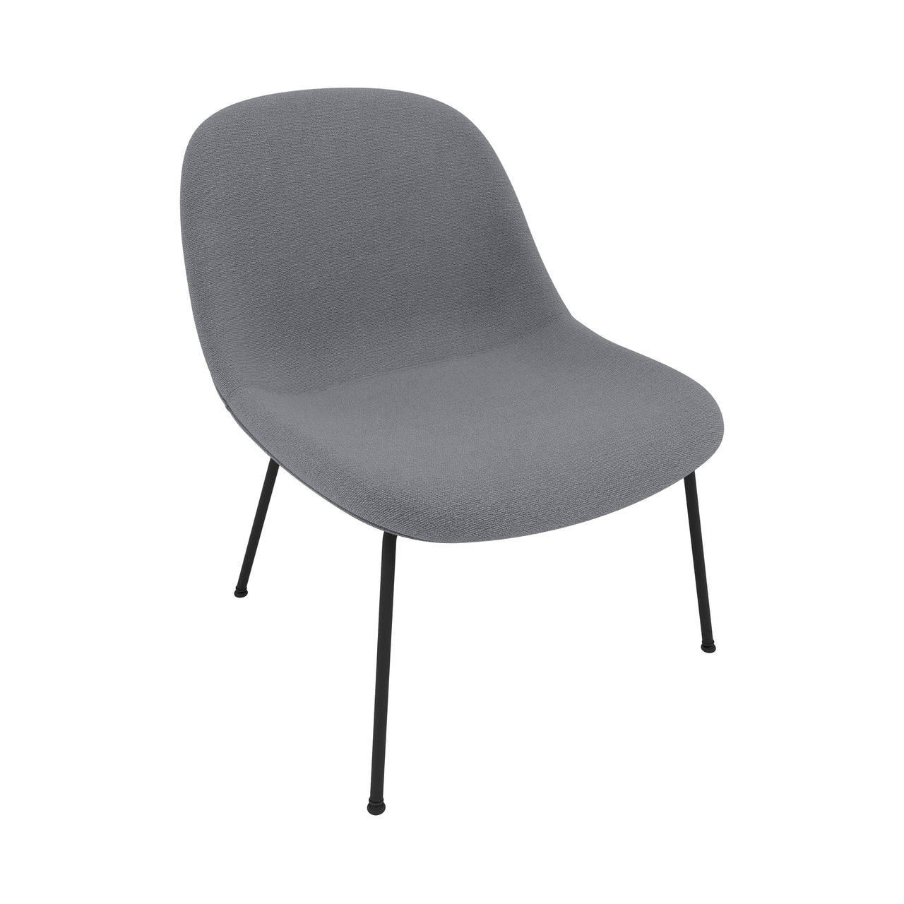 Fiber Lounge Chair: Tube Base + Upholstered + Black