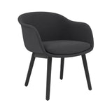 Fiber Conference Armchair: Wood Base Upholstered + Black