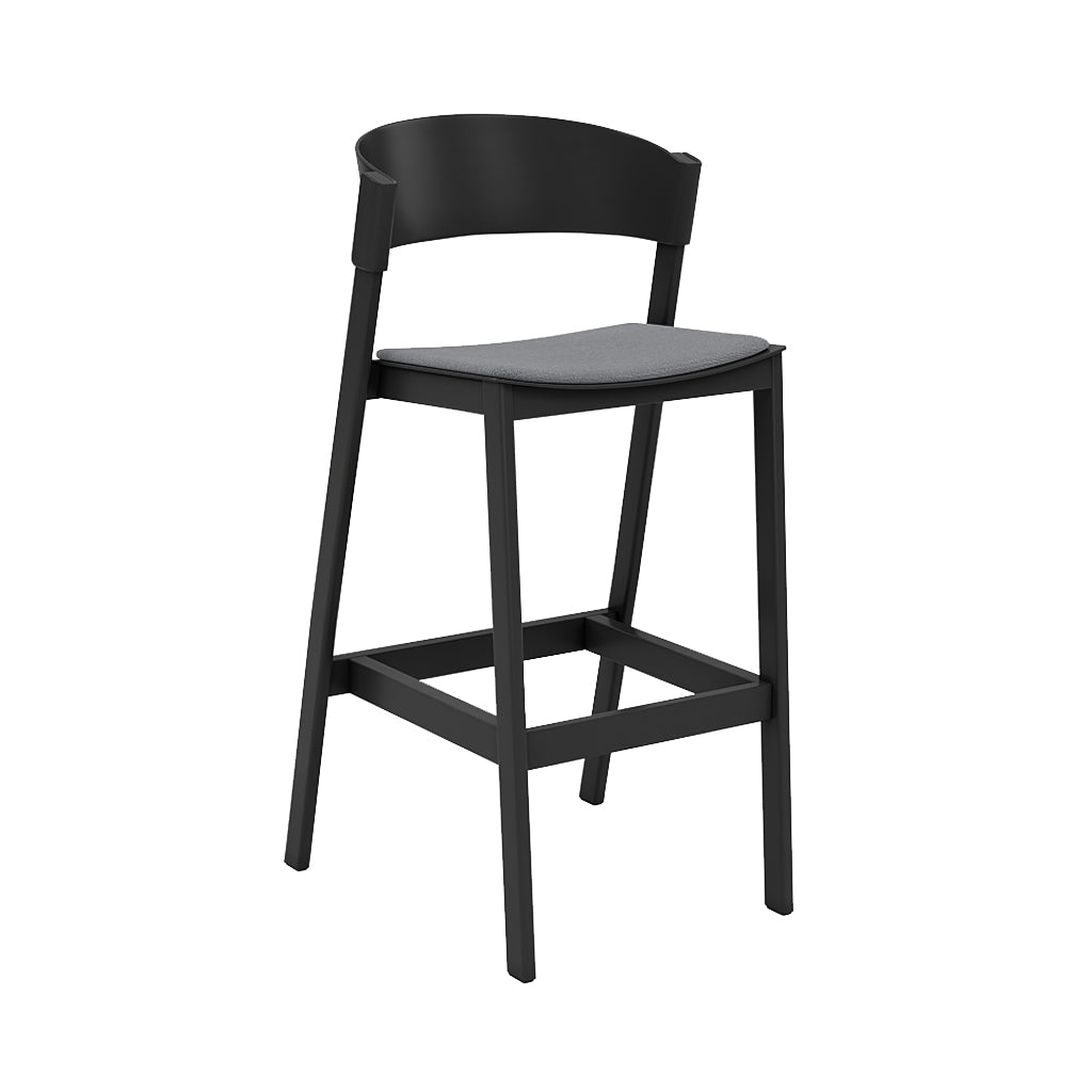 Cover Bar Stool: Upholstered + Black + Without Footrest 