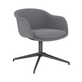 Fiber Conference Armchair: Swivel Base with Return + Recycled Shell + Anthracite Black