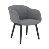 Fiber Soft Armchair: Wood Base + Upholstered Shell + Black